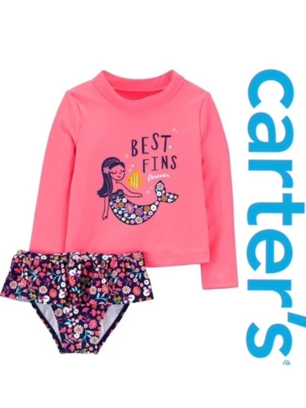 Carter's | Mermaid 2-Piece Rashguard Set Swim Suit | Size 12 Months